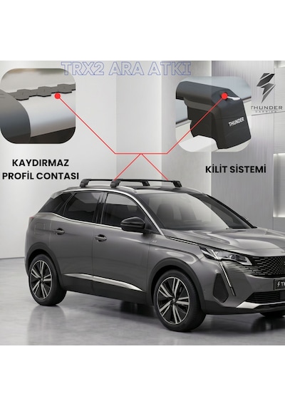 Jaguar E-pace 2022-2026 Thunder Kilitli Port Bagaj Ara Atkı Tavan Barı Siyah
