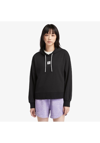 Timberland Aop Polar 1/4 Fleece Kadın Siyah Hoodie Düz Tb0a5sx20011 Siyah