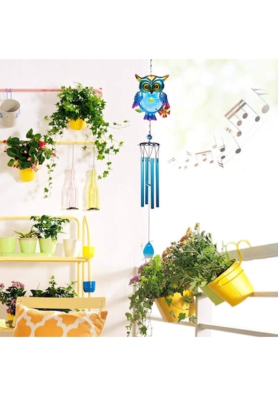 Feng Shui Baykuş Tasarımlı Cam İşlemeli Rüzgar Çanı Bahçe Balkon Dekorasyon Ürünü Yeni Ev Hediyesi 40  Cm 26274204