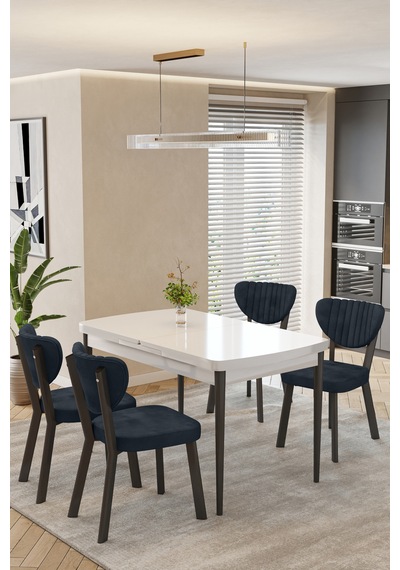 Mutfak Masası Takımı 4 Kişilik Açılır Masa Sandalye Takımı Salon Masası Yemek Masası-elma Takım Beyaz - Antrasit Mutfak Masası Takımı 4 Kişilik Açılır Masa Sandalye Takımı Salon Masası Yemek Masası-elma Takım Beyaz - Antrasit