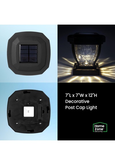 Home Zone Security Dış Mekan Solar Direk Başlığı Işıkları - Siyah