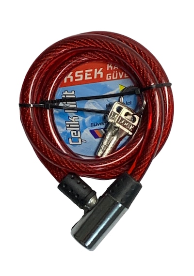 Bisiklet Ve Motorsiklet Kilidi Demirbaşlı 11x90cm Kırmzı