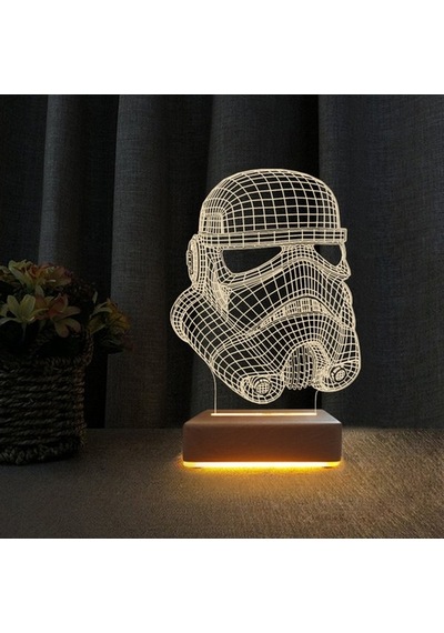 3D Masa Lambası Çocuk Odası Starwars Askeri Gece Lambası