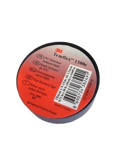 3M 18 Mm Pvc Siyah İzole Elektrik Bant 10'lu Paket