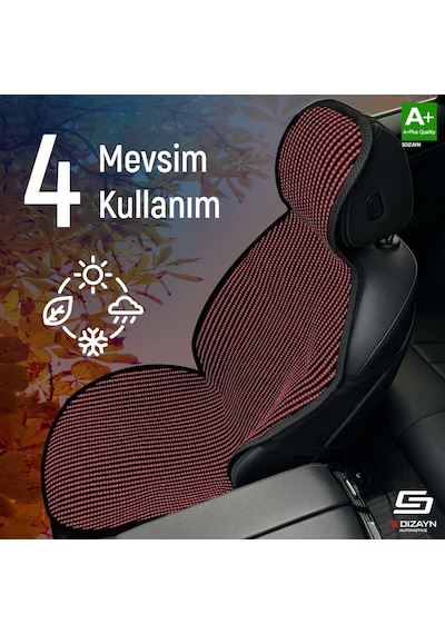 Tofaş Doğan Uyumlu Koltuk Kılıfı Minder Çizgili Siyah Kırmızı 2+1 Ön Arka Set