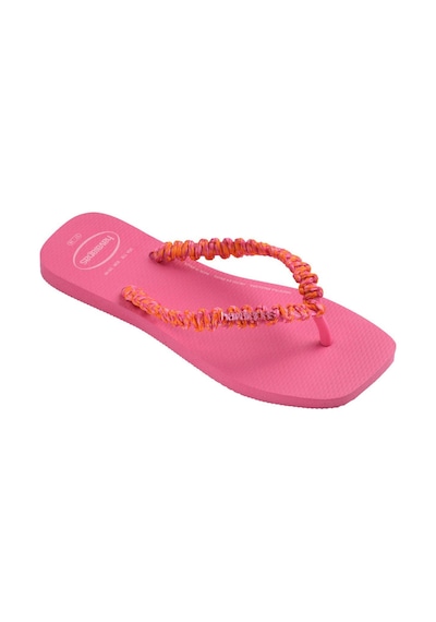 Slim Square Boho Pink Kadın Parmak Arası Terlik-4780 Pembe