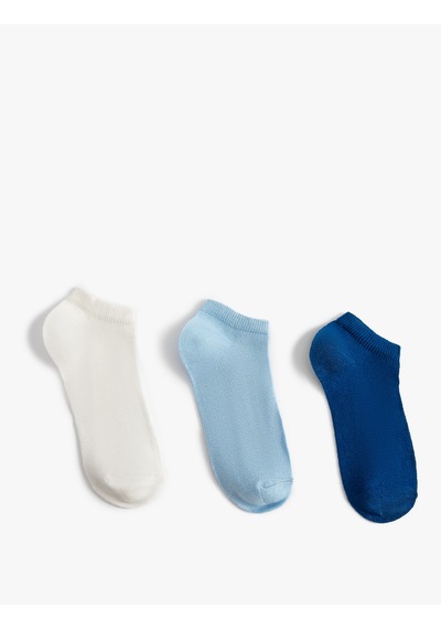 Koton 3'lü Basic Patik Çorap Seti Multıcolor 4skb80026aa Mavi