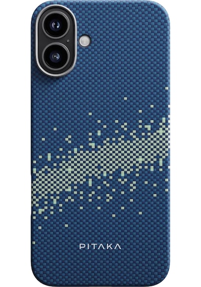 Apple Uyumlu iPhone   16 Kılıf   Magsafe Özellikli Aramid Fiber Pitaka Tactile Woven Starpeak Serisi Milky Way Galaxy
