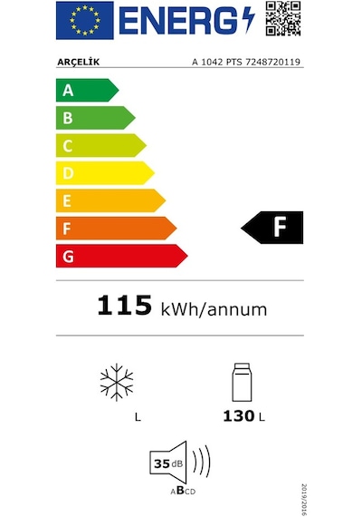 Arçelik A 1042 PTS 130 LT Büro Tipi Mini Ankastre Buzdolabı
