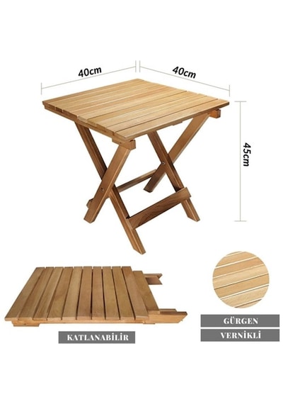 Reyo Bysay Ahşap Katlanabilir Taşinır Şezlong Plaj Bahçe Teras Balkon Sandalyesi 3'lü Takım Haki