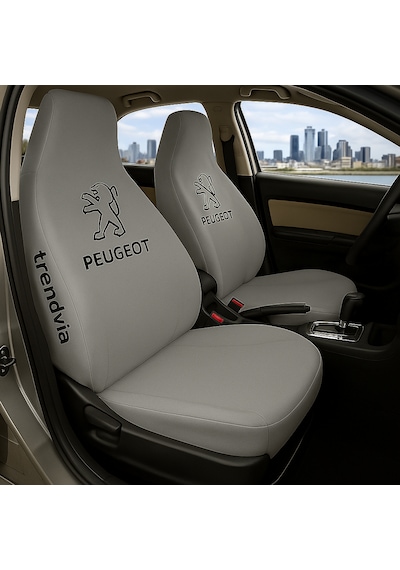 Peugeot Uyumlu Ön Arka Koltuk Kılıfı Penye Servis Kılıfı Oto Koruma Seti Gri