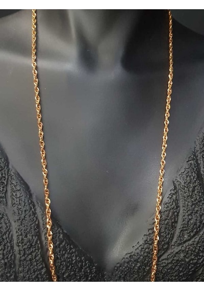 Vog Bükme Model Rose Renk Çelik 80 Cm Uzunluk Kolye Zincir Rose Gold Vog Bükme Model Rose Renk Çelik 80 Cm Uzunluk Kolye Zincir Rose Gold