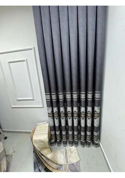 Nivemeshome Ceyhan V-2504 Antrasit 1/3 Pileli Fon Perde Apm 50x250