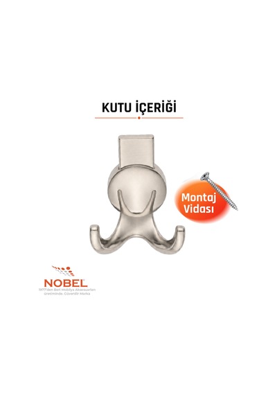 Solo Lüks Askı, Metal, Vestiyer Askı, 170 Gr, Dolap Askılık, Duvar Askılığı, Saten Vidalı