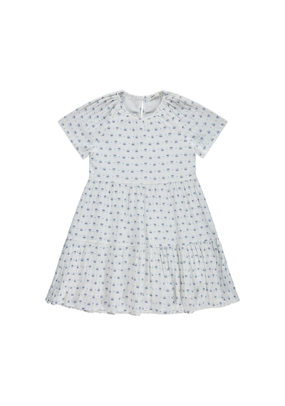 Civil Girls Papatya Desenli 10-13 Yaş Elbise - Ekru