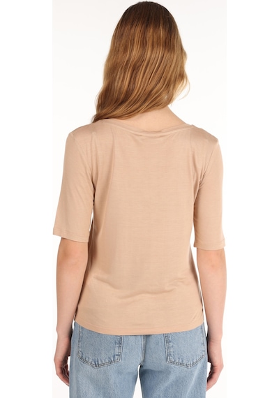 Colin's Colins Regular Fit V Yaka Basic Bej Kadın Kısa Kol Tişört Cl1065178 Bej