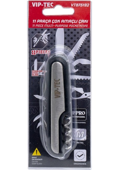 Viptec Vt875192 11 Fonksiyonlu Çok Amaçlı Kamp Çakı Gri