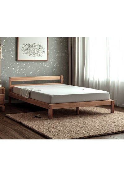 Masif Ahşap Karyola Doğal Ahşap Natural Renk 140x190