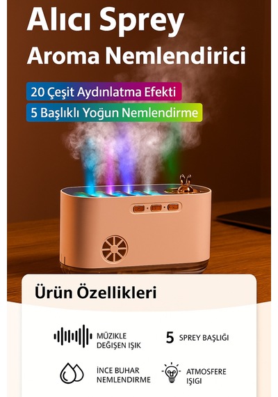 Ritimli Işık Ve Buhar Özellikli Aroma Terapi Cihazı - Sessiz Çalışma, 700ml Su Kapasitesi Beyaz