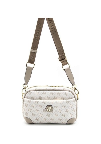 Silver Polo Sp1094 Kadın Çapraz Çanta Monogram Bej-kum