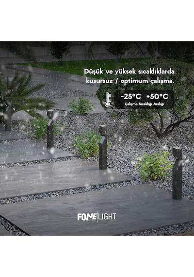 Dualluz Alüminyum Bahçe Aydınlatma Bollardı, 75 Cm Yükseklik, Led Yürüyüş Yolu Ve Çim Aydınlatması, Antrasit