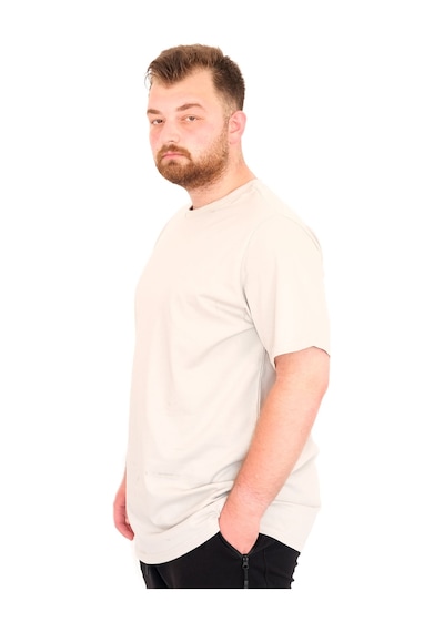 Mode Xl Büyük Beden Erkek T-shirt Bisiklet Yaka Basic U25162 Gri Gri