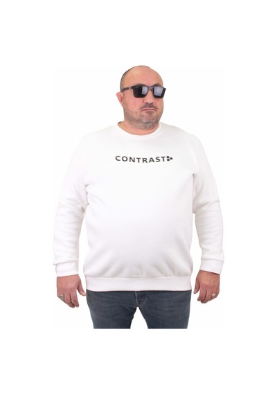 Moc Grande Mocgrande Erkek Büyük Beden Sıfır Yaka Sweat Bless 23205 Ekru