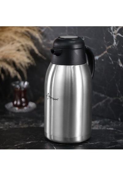 Penguen Çift Katlı Çelik Çay Termosu - Su Termosu 2 Lt.png-1200xs Siyah