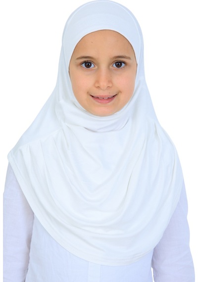 Modish Group Kız Çocuk Hazır Başörtüsü Pratik Penye Şal Tesettür Giyim Krem