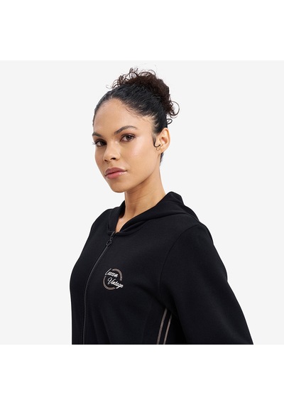 Lescon Siyah Kadın Fermuarlı Kapüşonlu Sweatshirt 26n-2120