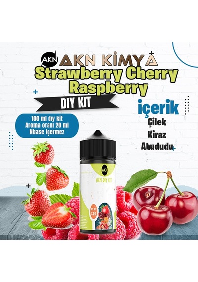 Strawberry Cherry Raspberry Dıy Kit Çilek Kiraz Ahududu Gıda Aroması %20 Oranda Aroma İçerir Hazır Değildir 100 Ml