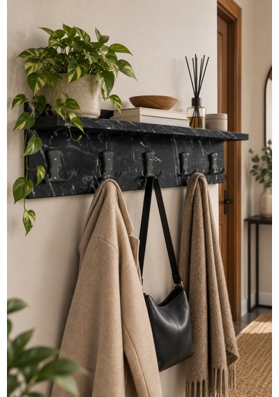 Sulorahome Siyah Duvar Askılığı 80 Cm