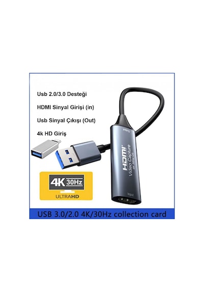 Hdmı To Usb 3.0 -type C Capture Kart 4k Hd Video Yakalama Kartı 4k 1080p