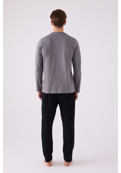 Arnetta 3144 Uzun Kol Erkek Pijama Takımı Gri