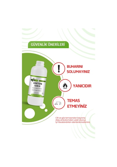 Aseton %99,5 Kimyasal Saflıkta 1 Litre Diğer