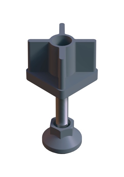 Cateksss 50x50 Mm Plastik Rotil Ayak - Profil Ayağı Tezgah Ayarlı Ayak Gri - 48 Li Paket