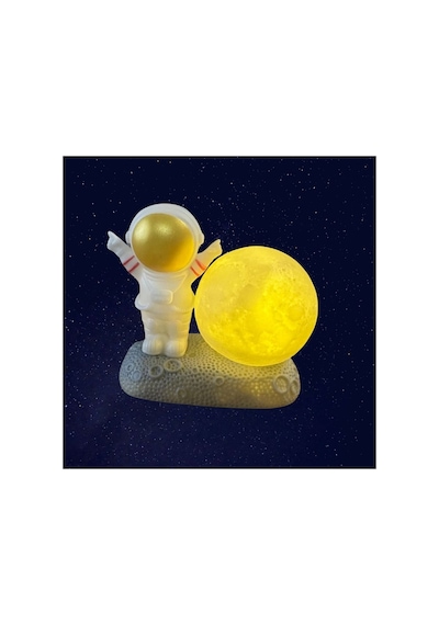 Astronot Ay Dekoratif Gece Lambası Sarı