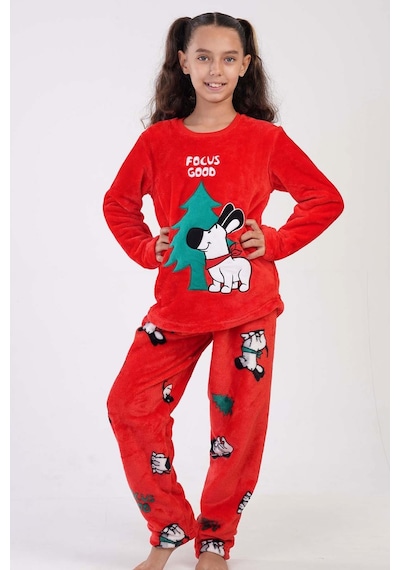Kız Çocuk Welsoft Kırmzı Pijama Takım C3t0n4o023 001