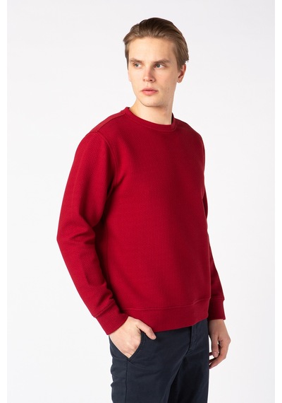 Vigoss Erkek Jakarlı Sweatshırt 62133-00377 - Bordo