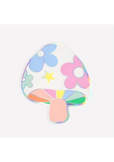 Meri Meri - Groovy Mushroom Napkins - Modern Mantar Desenli Peçeteler - 16 Adet
