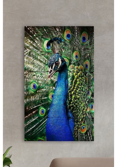 Doğal Taş Tablo - Tavuz Kuşu- Duvar Dekoru 30x50cm