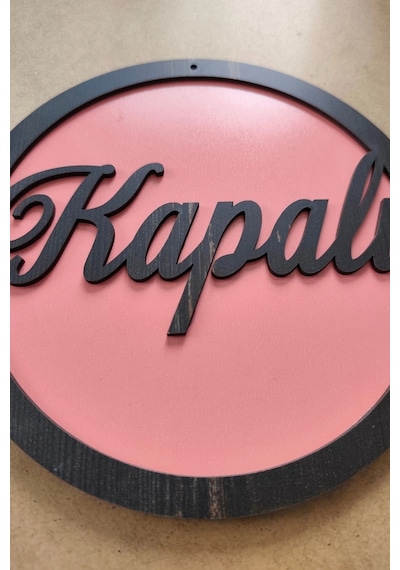 Üç Katlı El Yazılı Modern Açık/kapalı Tabelası - Pembe