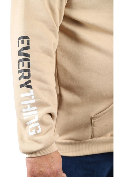 Moc Grande Mocgrande Büyük Beden Erkek Fermuarlı 3ip Sweat Everything 22737 Bej