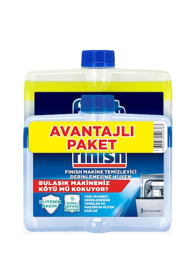 Finish Bulaşık Makinesi Temizleyici Koku Giderici Hijyenik Bakım Sıvısı 2 x 250 ML