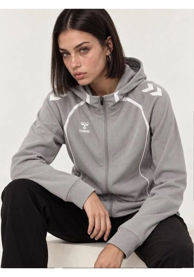 Hummel Target Zip Hoodie Gri