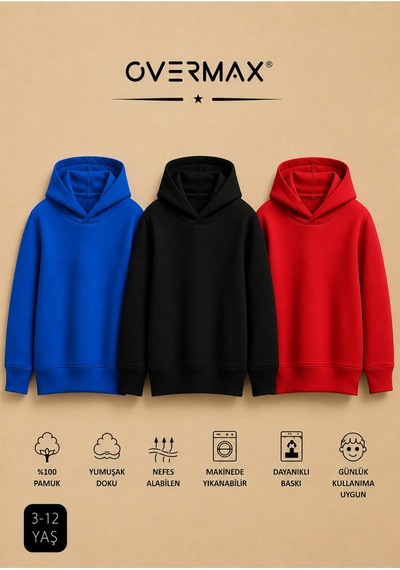 Overmax Çocuk 3'lü Sweatshirt Takımı 3-12 Yaş Saks Mavisi-siyah-kırmızı - 917542430 Saks Mavisi-siyah-kırmızı Overmax Çocuk 3'lü Sweatshirt Takımı 3-12 Yaş Saks Mavisi-siyah-kırmızı - 917542430 Saks Mavisi-siyah-kırmızı
