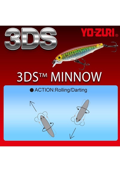 Yo-zuri F1157 3ds Minnow Askıya Alma Yemi, 10 Cm, Holografik Ayu Deseni