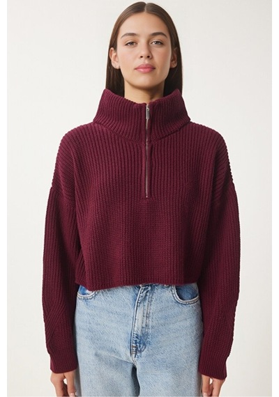 Cloudy Kids Kadın Oversize Fermuarlı Crop Triko Kazak Günlük Kullanım Mevsimlik Bordo - 607293446 Bordo Cloudy Kids Kadın Oversize Fermuarlı Crop Triko Kazak Günlük Kullanım Mevsimlik Bordo - 607293446 Bordo