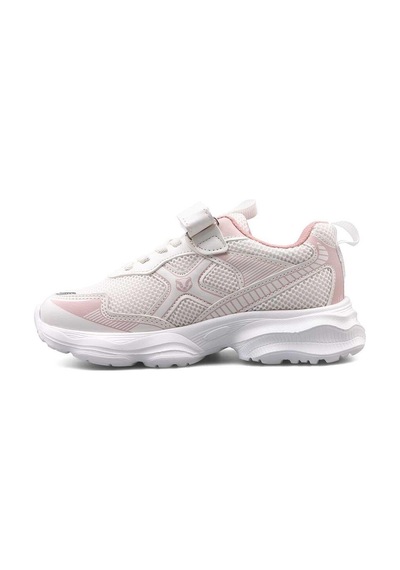 Çocuk Günlük Yumuşak Rahat Taban Cırt Bantlı Spor Ayakkabı Sneaker Ekru Pudra