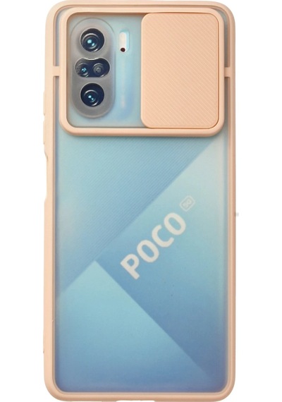 Uryport Xiaomi Poco F3 Kılıf Palm Buzlu Kamera Sürgülü Silikon - Pembe